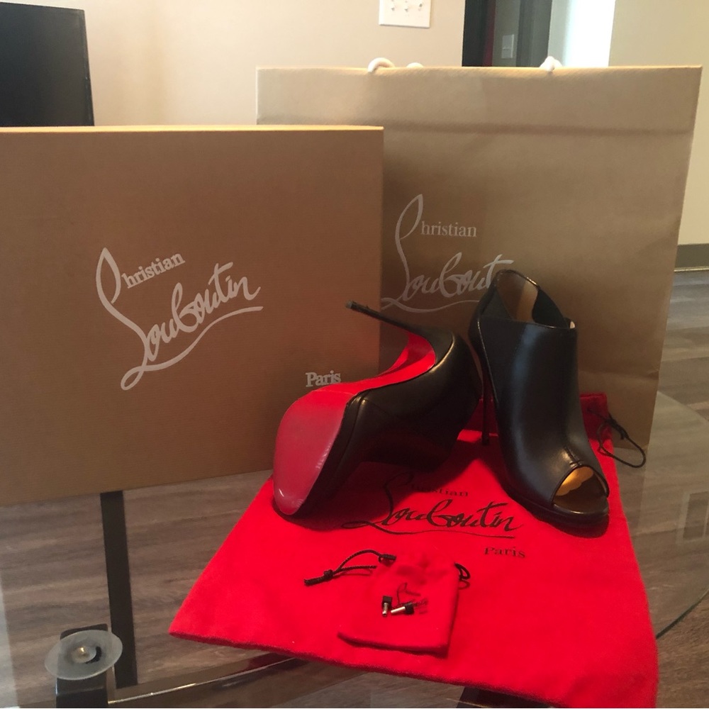 Authentic Christian Louboutin Bootstagram Ankle Boots, Black